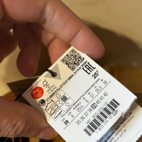 Zara taupe beige real suede leather buckled flat slip-on sandals NWT - Picture 5 of 11